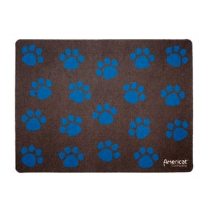 Cat Bowl Mat - Made in USA - Cat Water Mat - Cat Food Mat - Cat Placemat - Cat Feeding Mat - Paw Prints - Washable, Waterproof Pet Mat