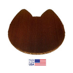 Rascador para gatos, fabricado en EE. UU., almohadilla de cartón con forma de gato, duradero, pesado, no tóxico, hecho para durar, muebles para gatos para rascar