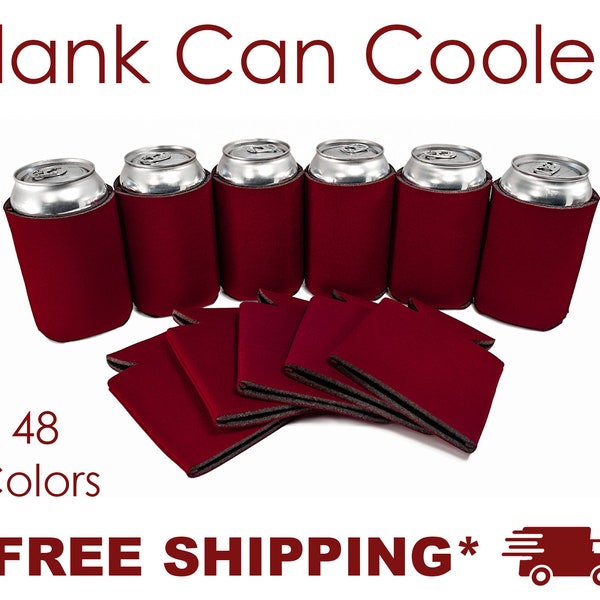 Burgundy Foam Can Cooler, Blank Can Cooler,  Can Coolers for Screen Printing Wedding Favors, Party Favors, DIY crafts,Sublimation Can Cooler