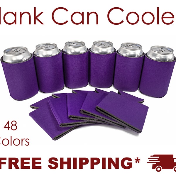 Purple Foam Can Cooler, Blank Can Cooler for Screen Printing HTV Heat Pressing, DTF Vinyl Embroidery, DIY Craft Bulk Beer Huggers