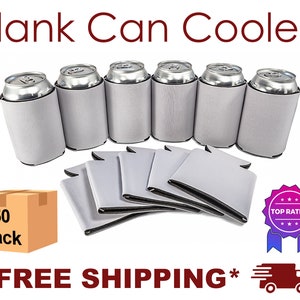 White Foam 50 Pack Can Cooler, Blank Can Cooler for Screen Printing, DTF, HTV, Party Favors, DIY craft, Sublimation Can Cooler