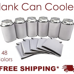 White Foam Can Cooler, Blank Can Cooler for Screen Printing HTV Heat Pressing, DTF Vinyl Embroidery, DIY Craft Bulk Beer Huggers