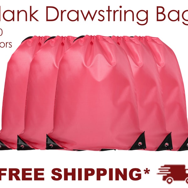 Pink Drawsting Backpack, Blank Drawstring Backpack, Gym Bag, Gym Tote, Custom Gym Bag, Custom Gym Tote