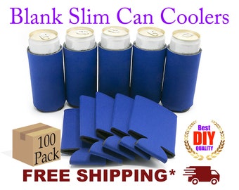 100 Pack Royal Blue Blank Beer Can Cooler Sleeves - Reusable Insulated Sublimation Sleeves For Parties - View #4