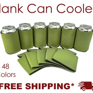 Sage Green Foam Can Cooler, Blank Can Cooler for Screen Printing HTV Heat Pressing, DTF Vinyl Embroidery, DIY Craft Bulk Beer Huggers