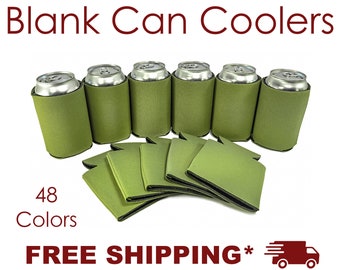 Sage Green Foam Can Cooler, Blank Can Cooler for Screen Printing HTV Heat Pressing, DTF Vinyl Embroidery, DIY Craft Bulk Beer Huggers