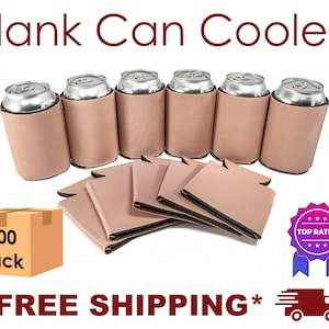 Blank Can Coolers: 100 Pack, Collapsible Beer Huggers for DIY Crafts