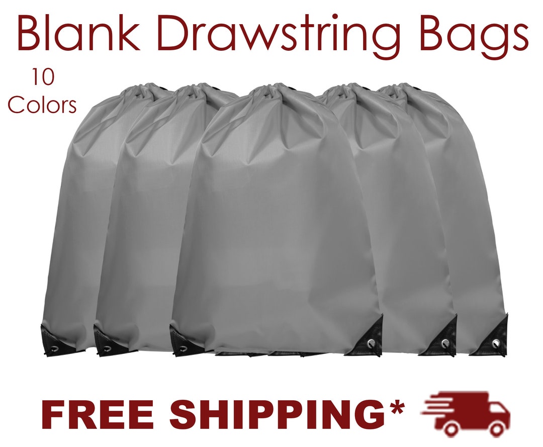 Grey Drawsting Backpack, Blank Drawstring Backpack, Gym Bag, Gym Tote