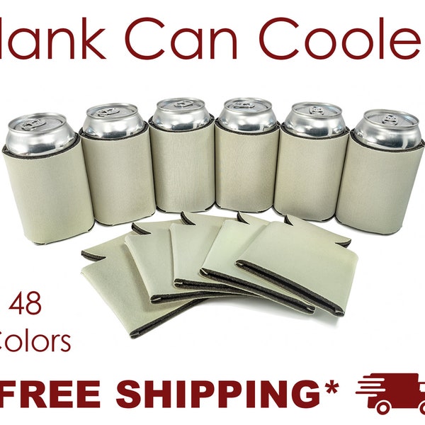 Champagne Foam Can Cooler, Blank Can Cooler for Screen Printing HTV Heat Pressing, DTF Vinyl Embroidery, DIY Craft Bulk Beer Huggers