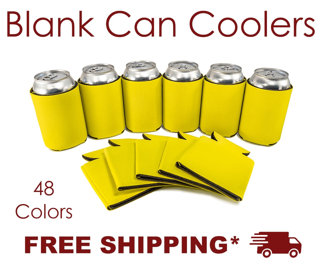 Yellow Foam Can Cooler, Blank Can Cooler for Screen Printing HTV Heat