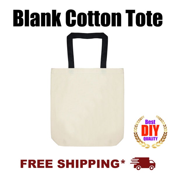 Blank Cotton Tote, 100% Cotton Canvas Tote Bags, Screen Printing Bags, HTV Bags, DTF Bags, Blank Arts and Crafts Bag, Blank Canvas Bag