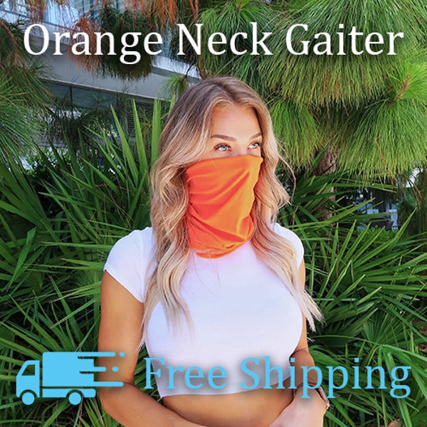 Blank Orange Neck Gaiter for Men Women | Bandana Face Mask | Soft Face Cover Fashion Scarf