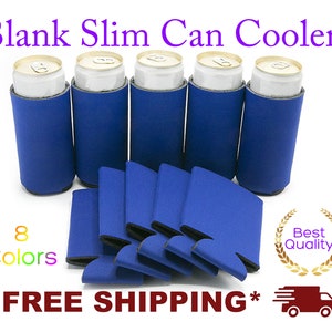 Slim Royal Blue Foam Can Cooler, Blank Can Cooler, Can Coolers for Wedding Favors, Party Favors, DIY craft