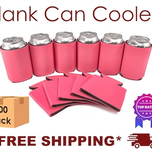 Blank Can Coolers: 100 Pack Bulk Collapsible Beer Huggers