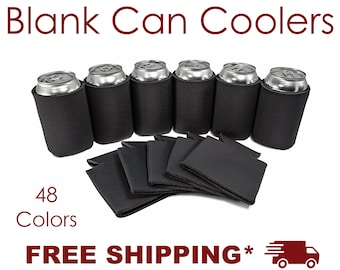 Charcoal Foam Can Cooler, Blank Can Cooler for Screen Printing HTV Heat Pressing, DTF Vinyl Embroidery, DIY Craft Bulk Beer Huggers
