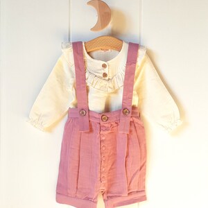 First birthday girls romper and blouse, organic baby girls clothes, Birthday girl outfit, Muslin baby girl clothes, baby boho romper, bb