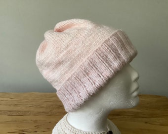 Woman’s pink winter hat