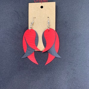 faux leather droplet earrings