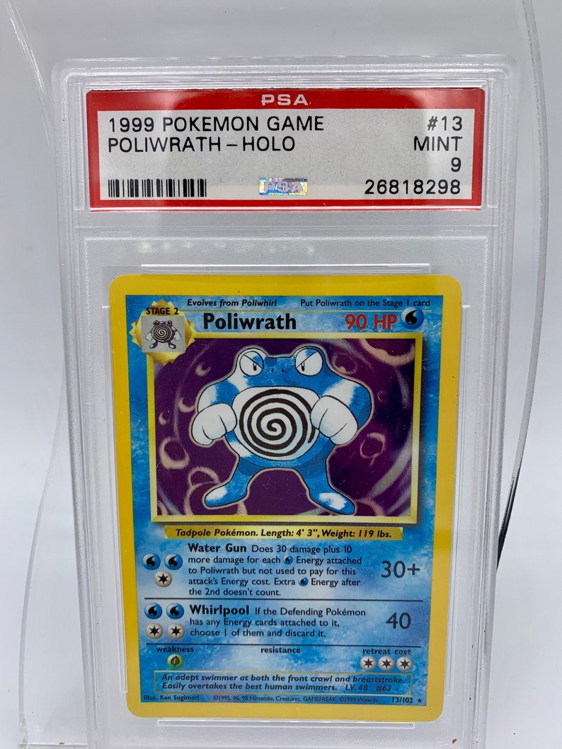 PSA 9 MINT Poliwrath 13//102 Base Set HOLO RARE Pokemon Card