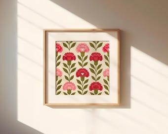 January Birth Flower Bouquet Wall Art, Best Gift for Mom, Grandma Gift, Garden, Gift for Her, Unique Mother’s Day Gift, Nursery Wall Decor