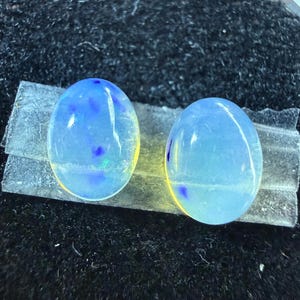 MATCHED PAIR! Natural Welo Opal Cabochon 8x6x3.5mm, 1.65ct total- Rolling flash
