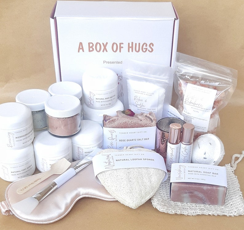 BUILD YOUR OWN gift box Hug in a Box self care gift box spa gift box pamper gift box-Valentine's gift pamper basket sympathy gift box image 1