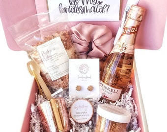 BRIDESMAID PROPOSAL BOX- Spa gift box- Bridemaid thank you gift- maid of honor proposal- spa gift basket- pamper basket- hugs in a box