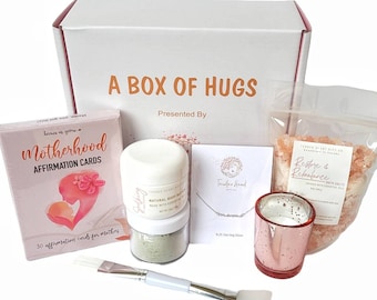 NEW MOM GIFT- first mothers day gift box- hug in a box- baby shower gift- expectant mom gift- Spa gift box- self care gift- spa gift basket