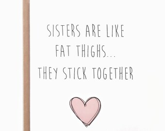 Funny Sister Card - Etsy