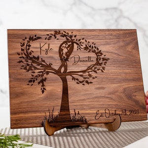 Personalized Love Tree cutting board 5th Anniversary Wood Gift Heart Gift for Couples Valentines  Galentine&#39;s Besties Gifts for Her