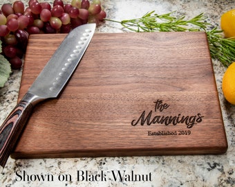 Personalized Cutting Board, Personalized Gifts, Family Name Gift, Wedding Anniversary Gifts, Gifts for Her, Gifts for Him, Housewarming Gift