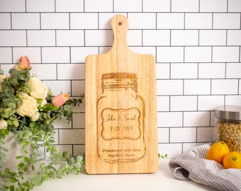 Mason Jar Charcuterie Board Personalized Cutting Board Wedding Gift for Couple Housewarming Gift Personalized Anniversary Gift Engagement