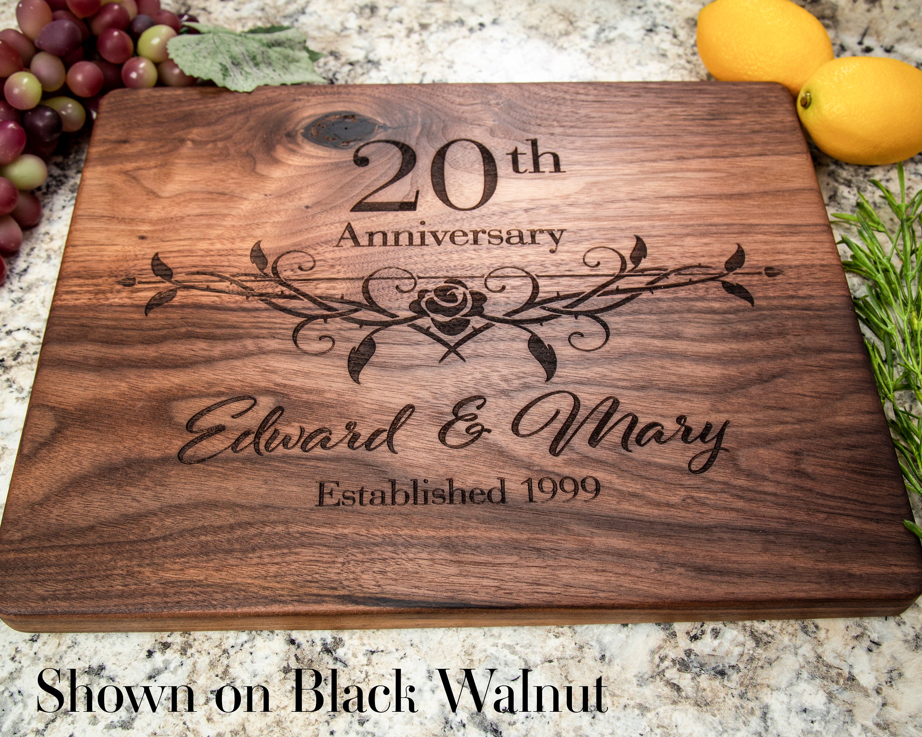 20th Wedding Anniversary Gift Personalized Cutting Board Etsy