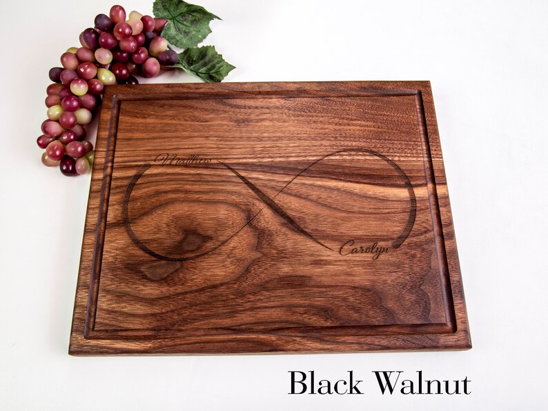 Engagement Personlaized Infinity Symbol Custom Cutting Board Wedding Gift Housewarming Home Living Cookware