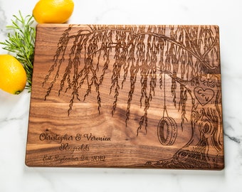 Personalized Cutting Board, 9th Anniversary Gifts for Her, Willow Tree, Personalized Gifts, Gifts for Him, Housewarming Gift, Wedding Gift