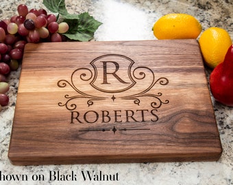 Personalized Cutting Board, Personalized Monogram Gift, Wedding Gift, Anniversary Gifts for Her, Gifts for Him, Housewarming Gift