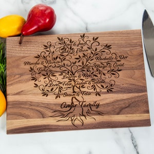 Family Tree with Names, Personalized Gift, Gift For Her, Christmas Cutting board, personalized cutting boards, Cutting board wedding gift