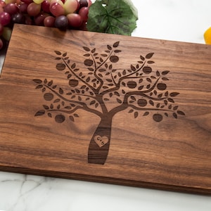 Personalized Cutting Board, Personalized Teacher&#39;s Gift, Housewarming Gift, Apple Tree Cutting Board, Gifts for Her, Gifts for Him
