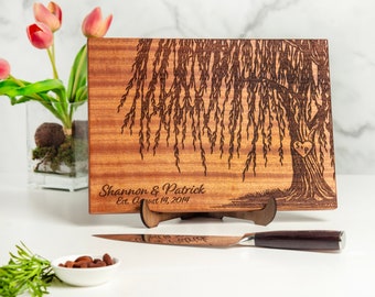 Personalized Cutting Board, 9th Anniversary Gifts for Her, Willow Tree, Personalized Gifts, Gifts for Him, Housewarming Gift, Wedding Gift
