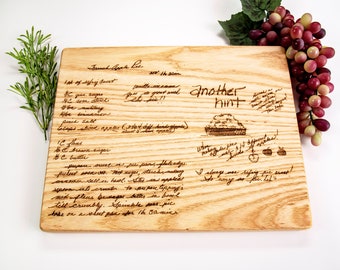Personalized Handwritten Recipe Cutting Board: Gift for Mom