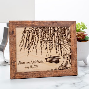 Willow tree, 9 year anniversary, gift for her, wall art, decoration, personalized gift, willow, wedding gift, picture frame