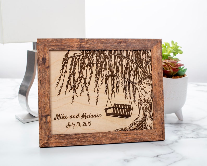 Willow tree, 9 year anniversary, gift for her, wall art, decoration, personalized gift, willow, wedding gift, picture frame