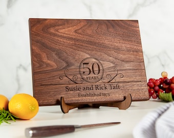 50th Wedding Anniversary Gift, Personalized Cutting Board, Couples Gifts, Personalized Gifts for Her, Gifts for Him, Mom Gift, Dad Gift