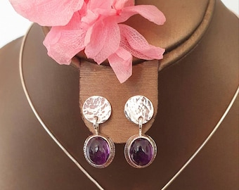 Amethyst jewellery set february birthstone silver 925