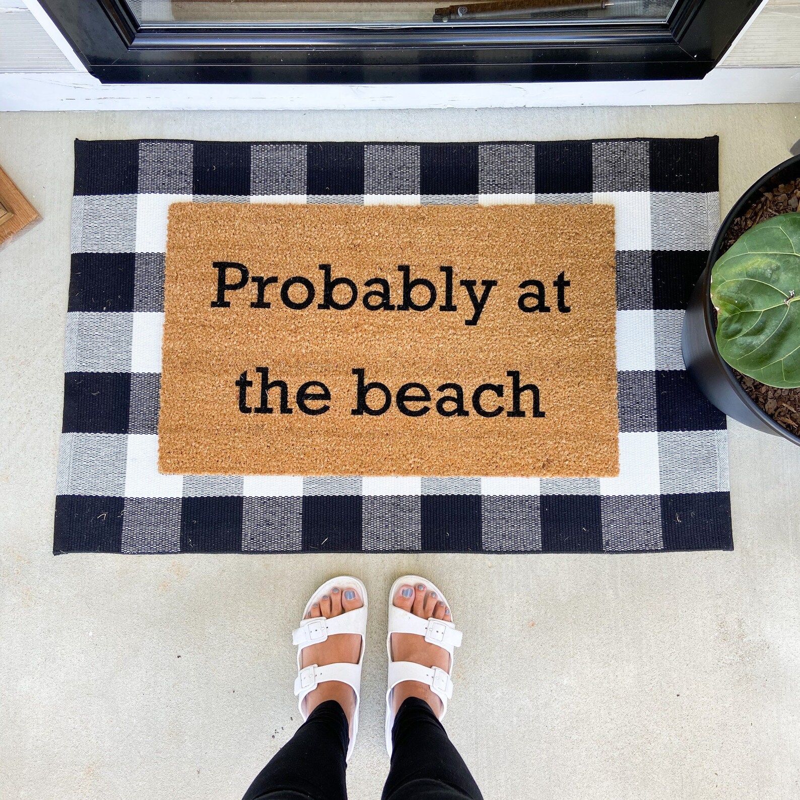 Probably at the Beach Door Mat / Beach / Funny Door Mat / Etsy