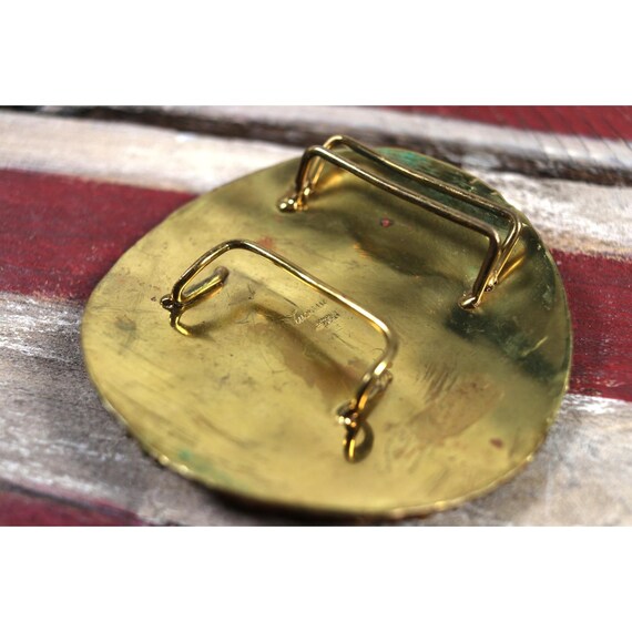 Vintage Fashion Signed Luciano Brass Colored Belt Buckle - Etsy display picture 3