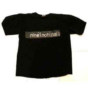 Vintage 1998 NIN Nine Inch Nails Logo Band Graphic Tee T-shirt Size L