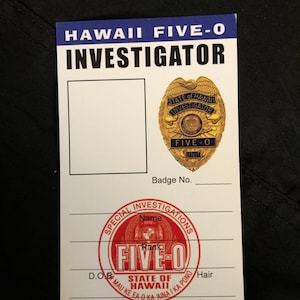 Cartes d'identité vierges Hawaii Five-0