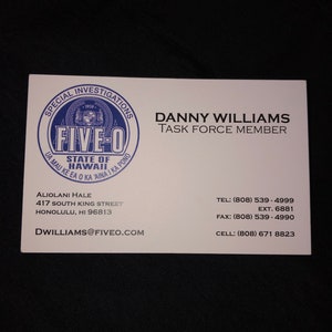Carte d'identité Danny William Hawaii Five-0 Badge