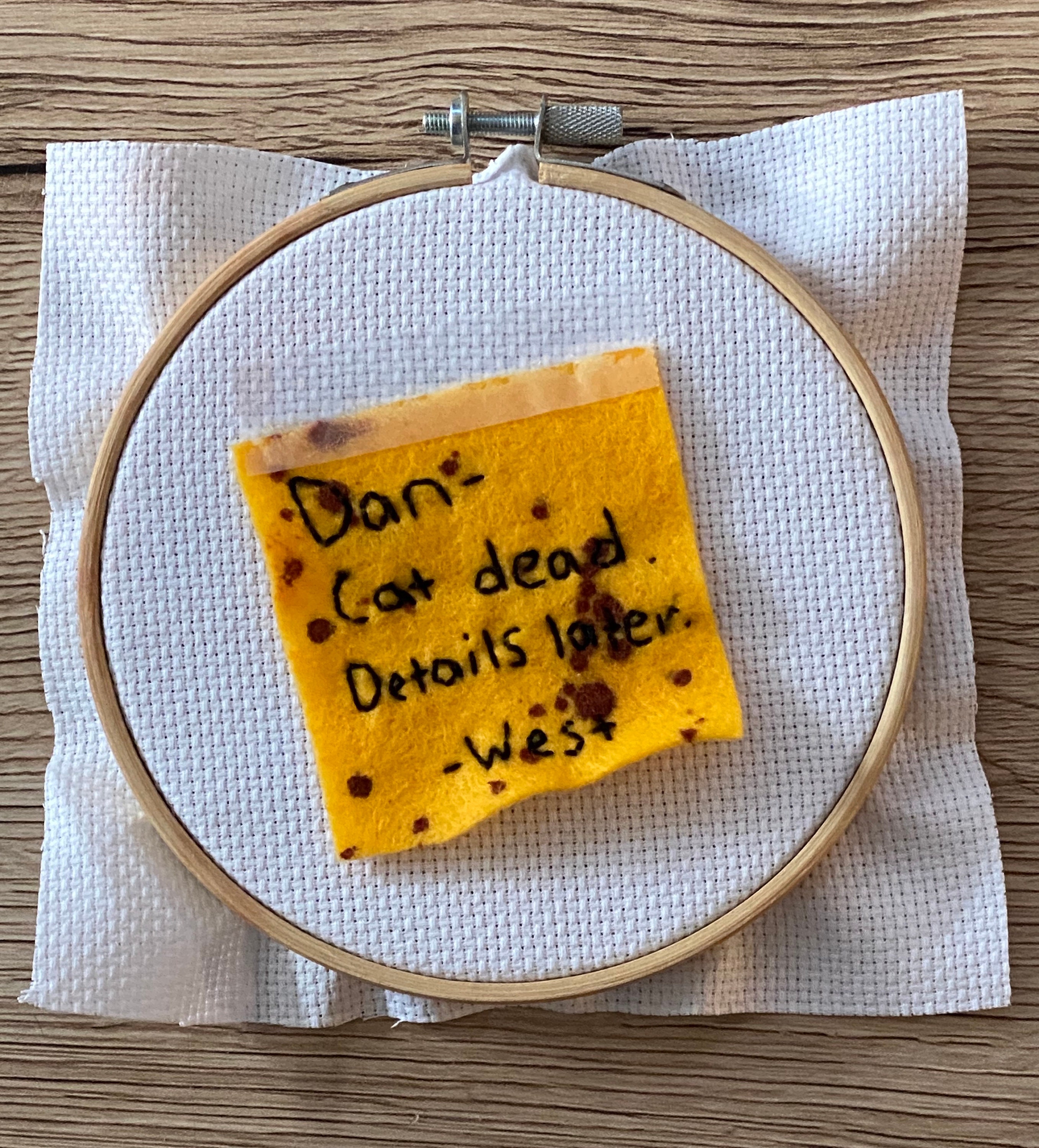 Cat Dead Details Later Reanimator Post It Embroidery Etsy